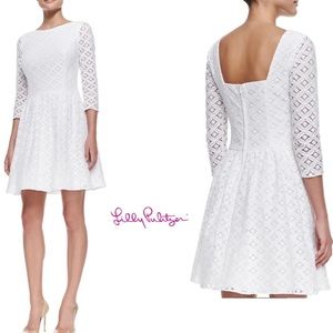 Lilly Pulitzer White Lace Midi Dress